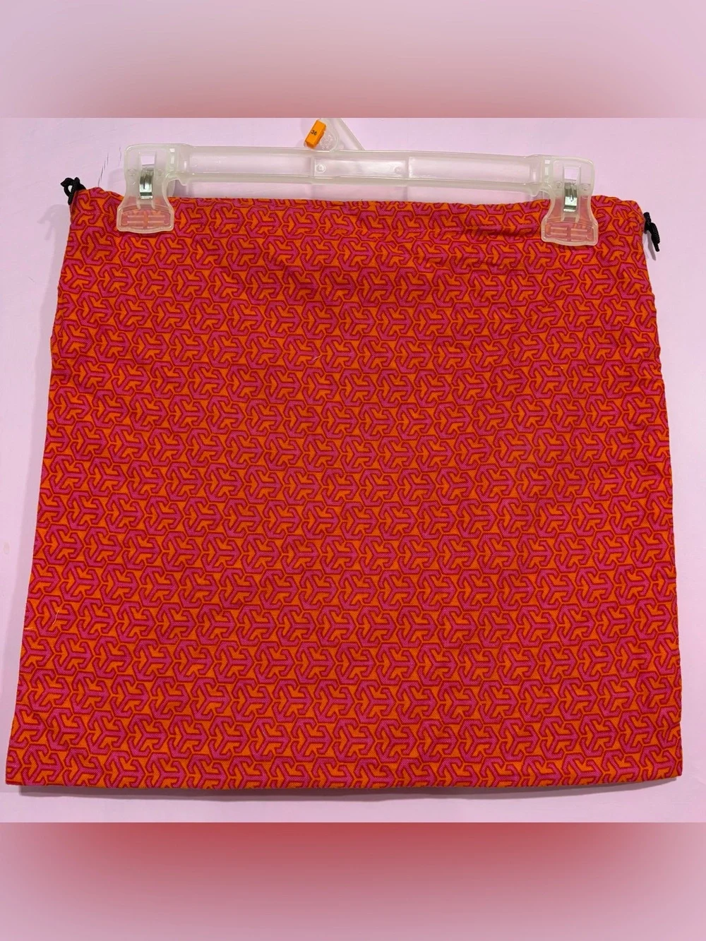 Tory Burch Orange and Pink Logo Drawstring Dust Bag